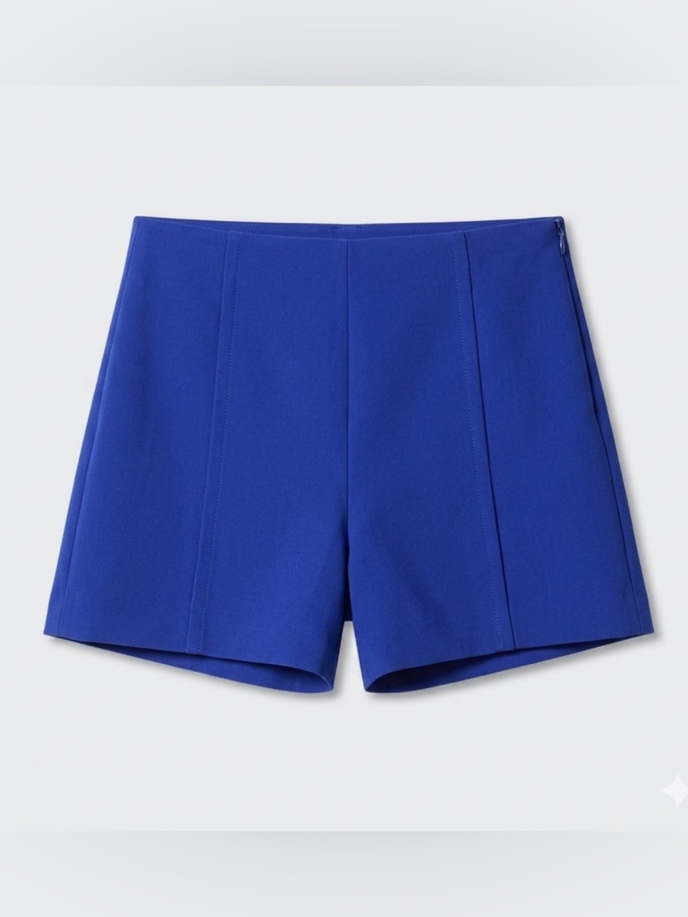 Mango Cobalt High-Waist Tailored Shorts